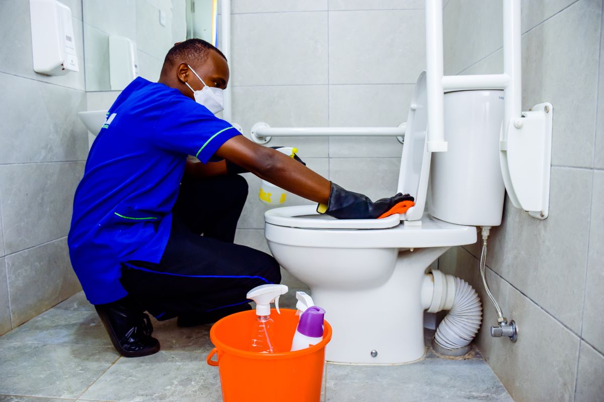 Sanitary bin services and washroom hygiene solutions in Nairobi, Kenya. Scheduled servicing for offices, hotels, and commercial buildings.